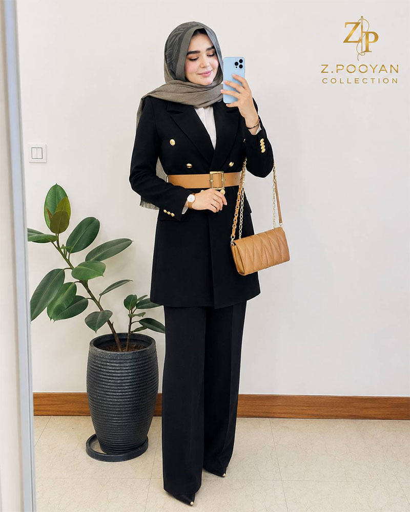 zp-elizabet1 کت و شلوار زنانه کرپ مشکی ZP
