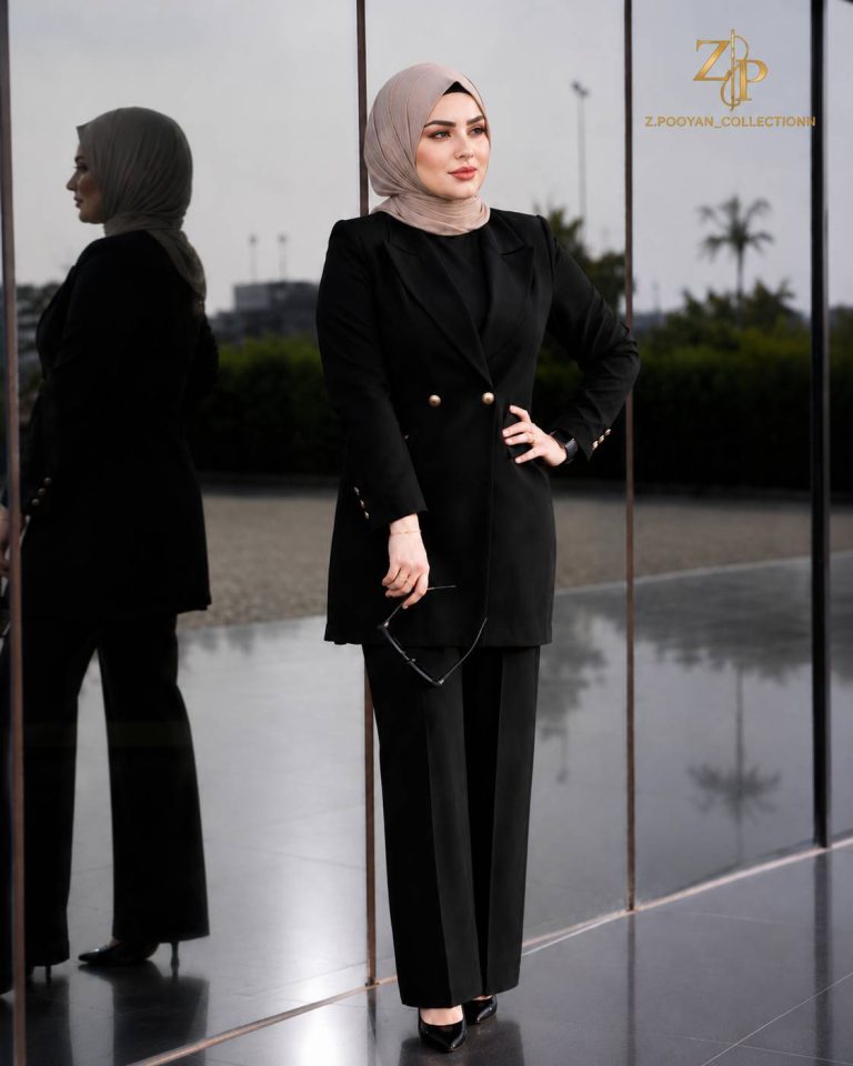 کت و شلوار زنانه مشکی لوندر Zp