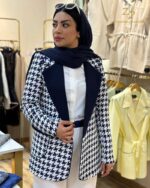 کت تک زنانه ژاکارد طرح پیچازی گیشا
