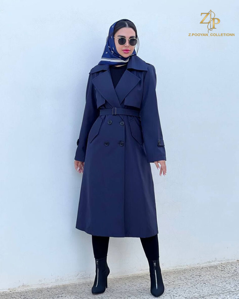 بارانی زنانه کلاسیک یقه انگلیسی آدنا - سایز بزرگ