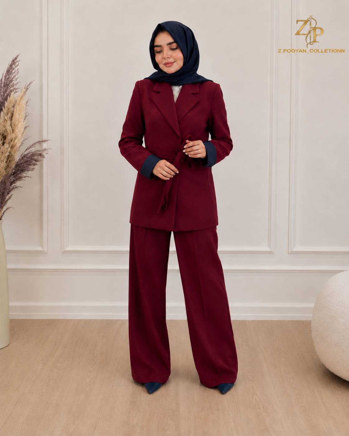 file_00000000619c724392240091c566ed41 کت و شلوار زنانه کرپ ژیپان