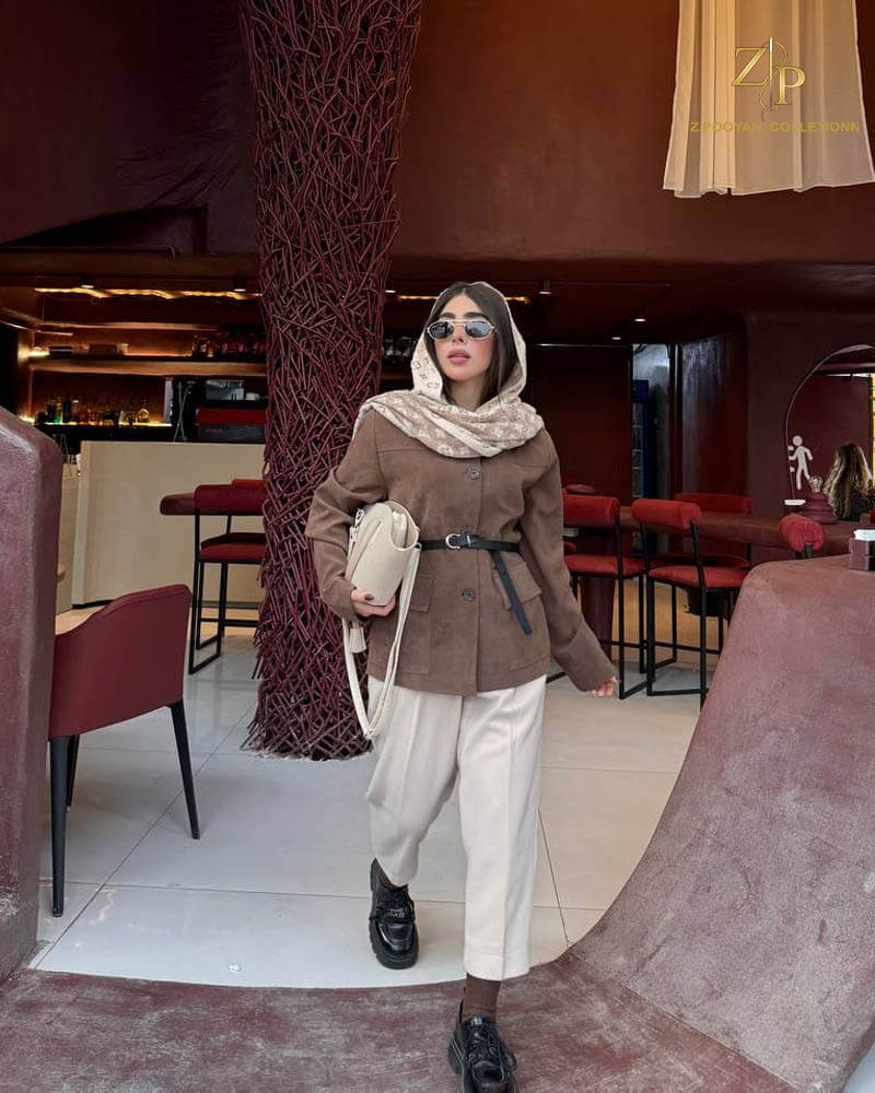 Womens Suede Jacket کت پاییزه زنانه جیر سپیا