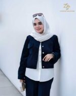 کراپ کت پاییزه زنانه مخمل نارو