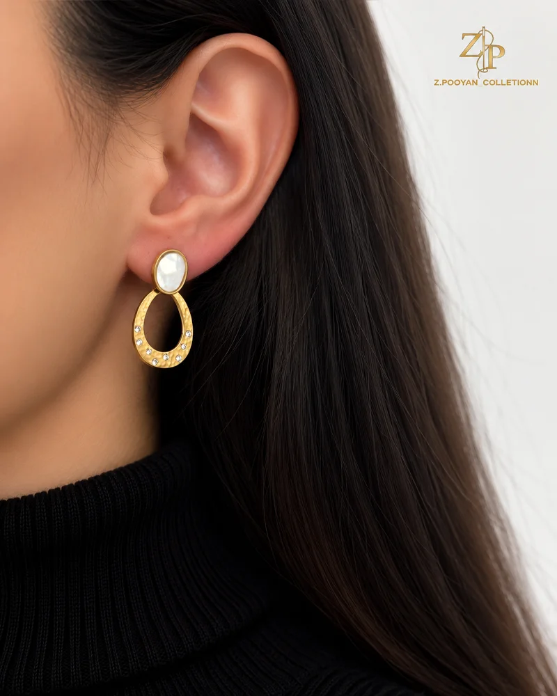 گوشواره زنانه استیل طرح نعل