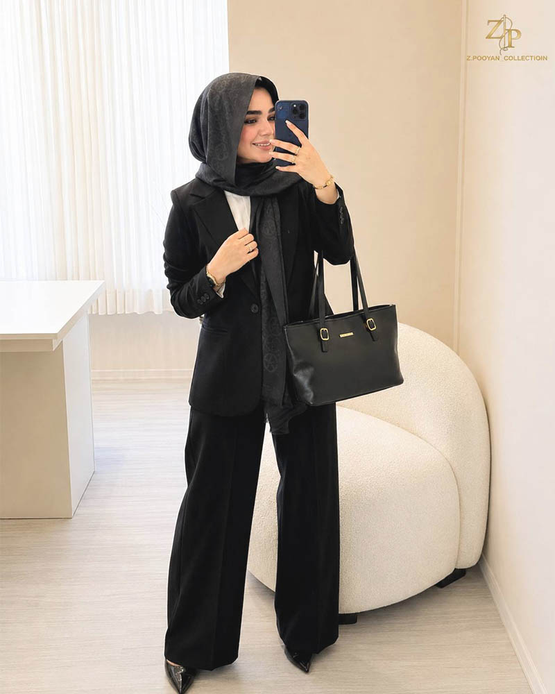amanda black کت تک زنانه کرپ کجراه آماندا