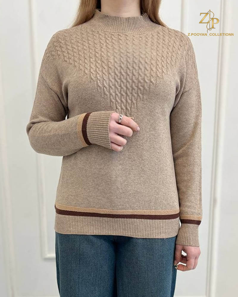 knit sweater 22 بافت ساده زنانه موکا