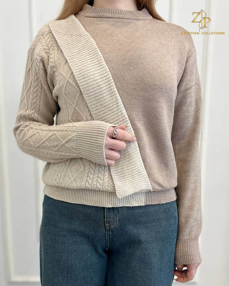 knit sweater moca بافت زنانه مدل دو تکه