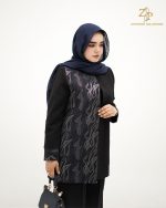 کت تک زنانه ترکیب کرپ و ژاکارد ایماز