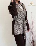 کت و شلوار زنانه ترکیبی ژاکارد و کرپ امیلی