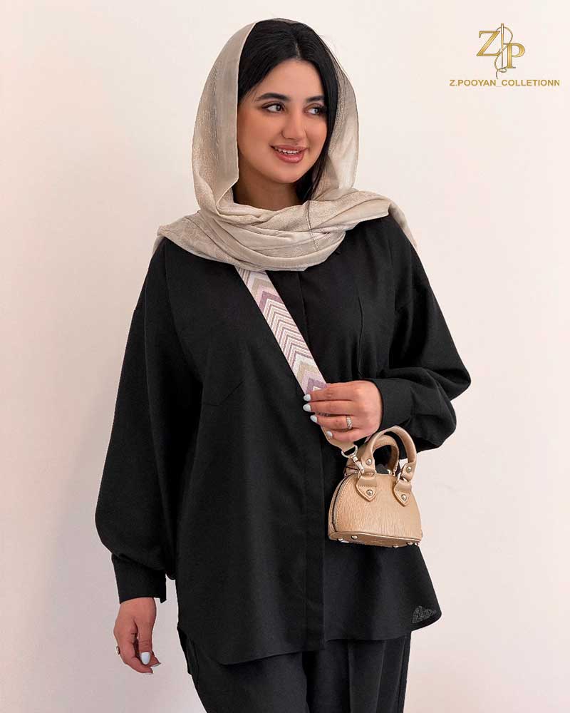 shumiz&pants ست شومیز و شلوار زنانه جلوبسته لینن