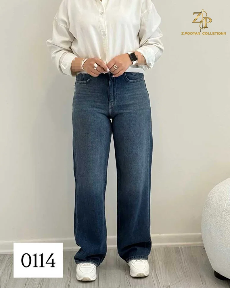 jeans0114 شلوار جین نیم بگ زنانه کد 0114