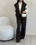 ست وست و شلوار زنانه کرپ مالوی