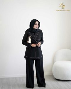 لباسهای مشکی ما چه میگویند؟ نگاهی به محبوبترین رنگ کمد لباس خانمها! 3 کت و شلوار زنانه گاباردین آلین