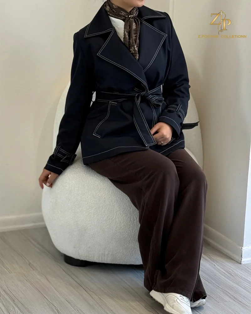 nazhin-trench-coat ترنچ کت کوتاه زنانه ناژین